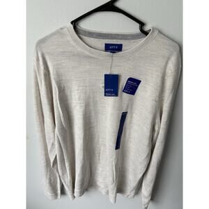 New Apt.9 Sweater Mens L Acrylic Merino Wool Blend Gray Seriously Soft Pullover
